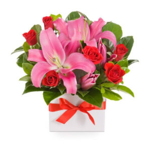 Pink Lily & Red Rose Delight Box