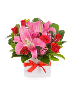 Pink Lily & Red Rose Delight Box