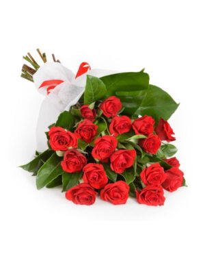 15 Red Roses Wrapped Love Bouquet