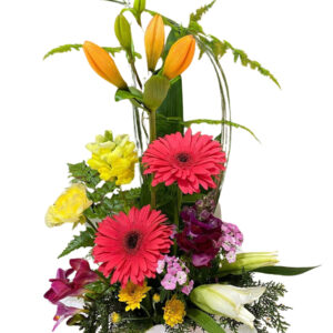 Hot Pink Gerbera & Lily Box Arrangement