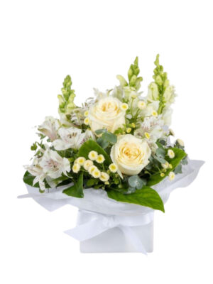 White/Cream Roses, White Alstroemeria