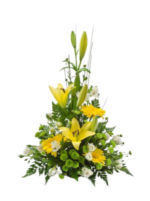 Yellow Lily & Daisy Arrangement