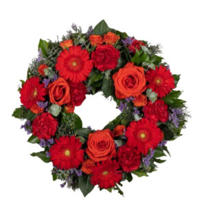 Red Rose & Gerbera Wreath
