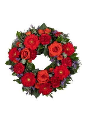 Red Rose & Gerbera Wreath