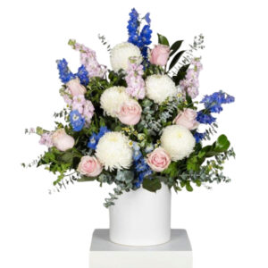 Pastel Pink & Blue Flower Arrangement