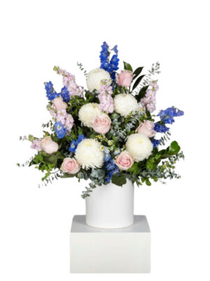 Pastel Pink & Blue Flower Arrangement