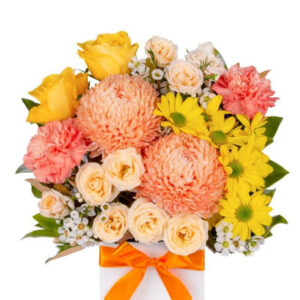 Peach and Sunshine Floral Box
