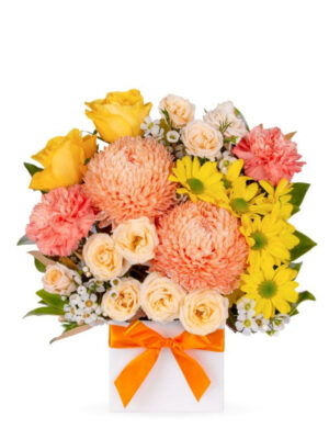 Peach and Sunshine Floral Box